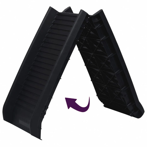 vidaXL Foldable Dog Ramp Black 155.5x40x15.5 cm