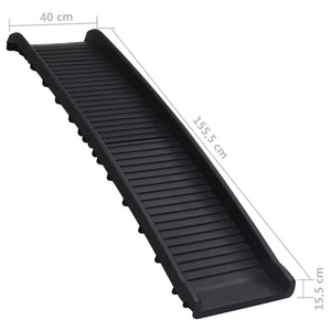 vidaXL Foldable Dog Ramp Black 155.5x40x15.5 cm