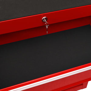 vidaXL 15-Drawer Steel Tool Trolley Red