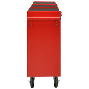 vidaXL 21-Drawer Steel Tool Trolley Red