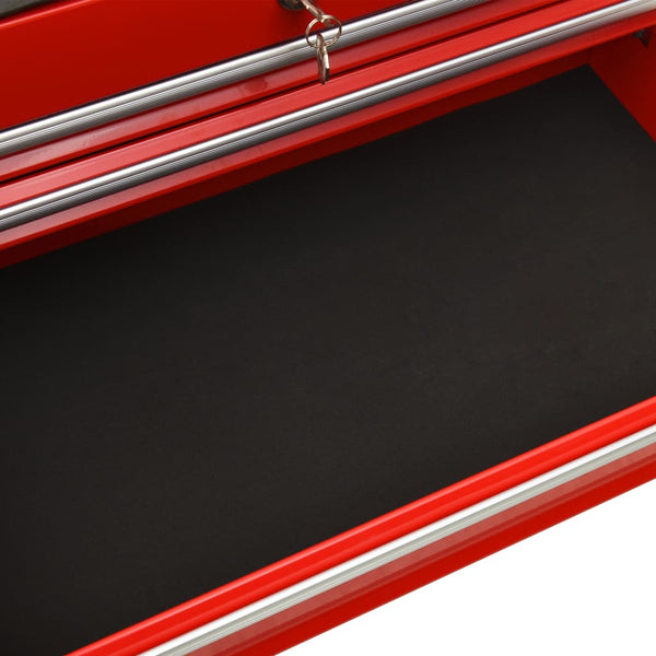 vidaXL 21-Drawer Steel Tool Trolley Red