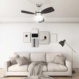 vidaXL Ceiling Fan with Light and Remote Control 76 cm Dark Brown