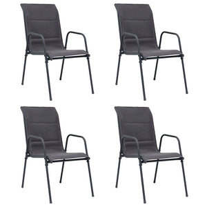 vidaXL Stackable Garden Chairs 4 pcs. Steel and Textilene Anthracite
