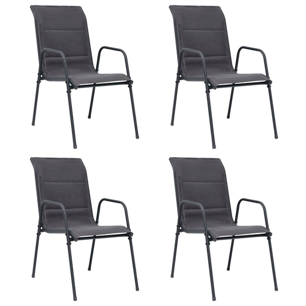 vidaXL Stackable Garden Chairs 4 pcs. Steel and Textilene Anthracite