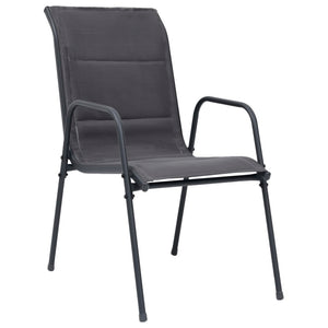 vidaXL Stackable Garden Chairs 4 pcs. Steel and Textilene Anthracite