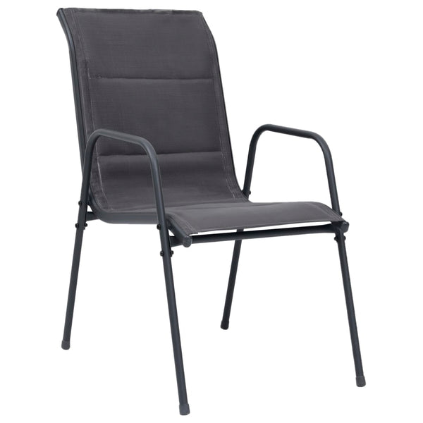 vidaXL Stackable Garden Chairs 4 pcs. Steel and Textilene Anthracite