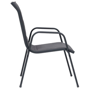 vidaXL Stackable Garden Chairs 4 pcs. Steel and Textilene Anthracite