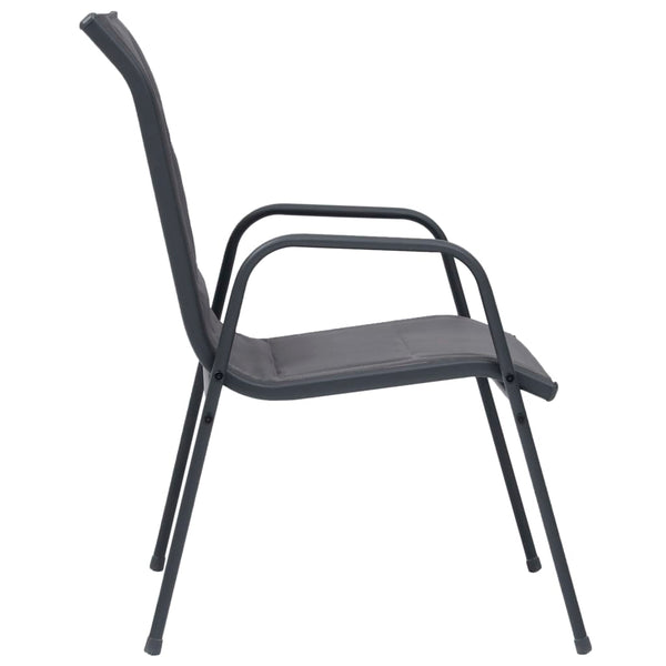 vidaXL Stackable Garden Chairs 4 pcs. Steel and Textilene Anthracite