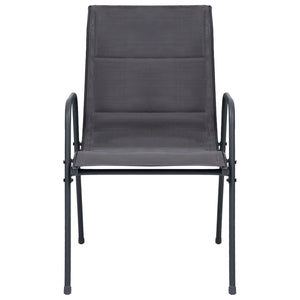 vidaXL Stackable Garden Chairs 4 pcs. Steel and Textilene Anthracite