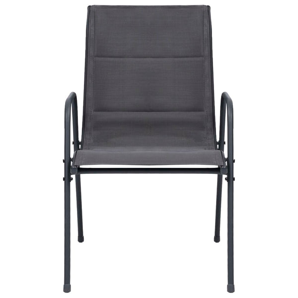 vidaXL Stackable Garden Chairs 4 pcs. Steel and Textilene Anthracite