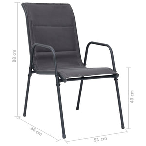vidaXL Stackable Garden Chairs 4 pcs. Steel and Textilene Anthracite