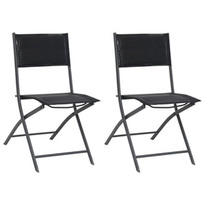 vidaXL Folding Garden Chairs 2 pcs Steel and Textilene