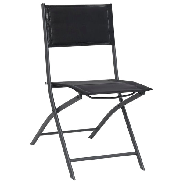 vidaXL Folding Garden Chairs 2 pcs Steel and Textilene
