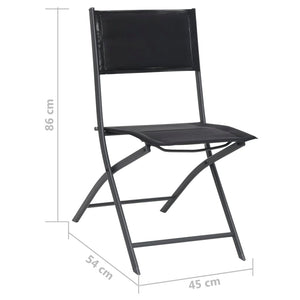 vidaXL Folding Garden Chairs 2 pcs Steel and Textilene