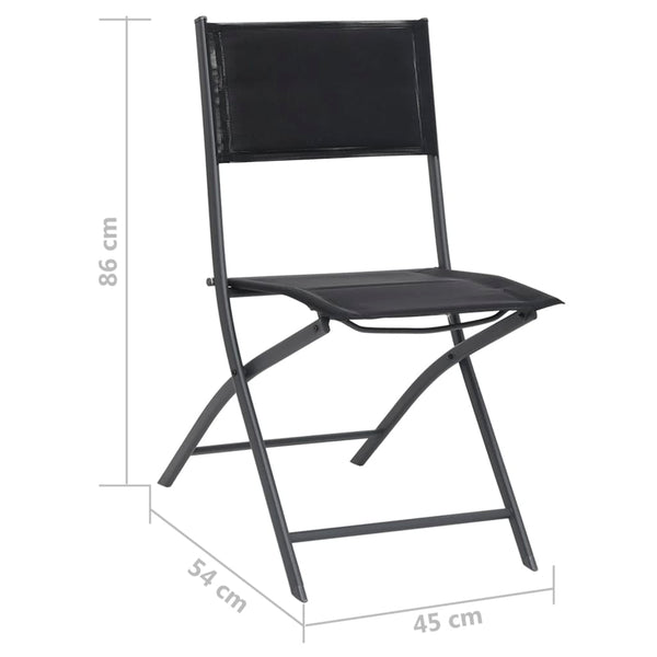 vidaXL Folding Garden Chairs 2 pcs Steel and Textilene