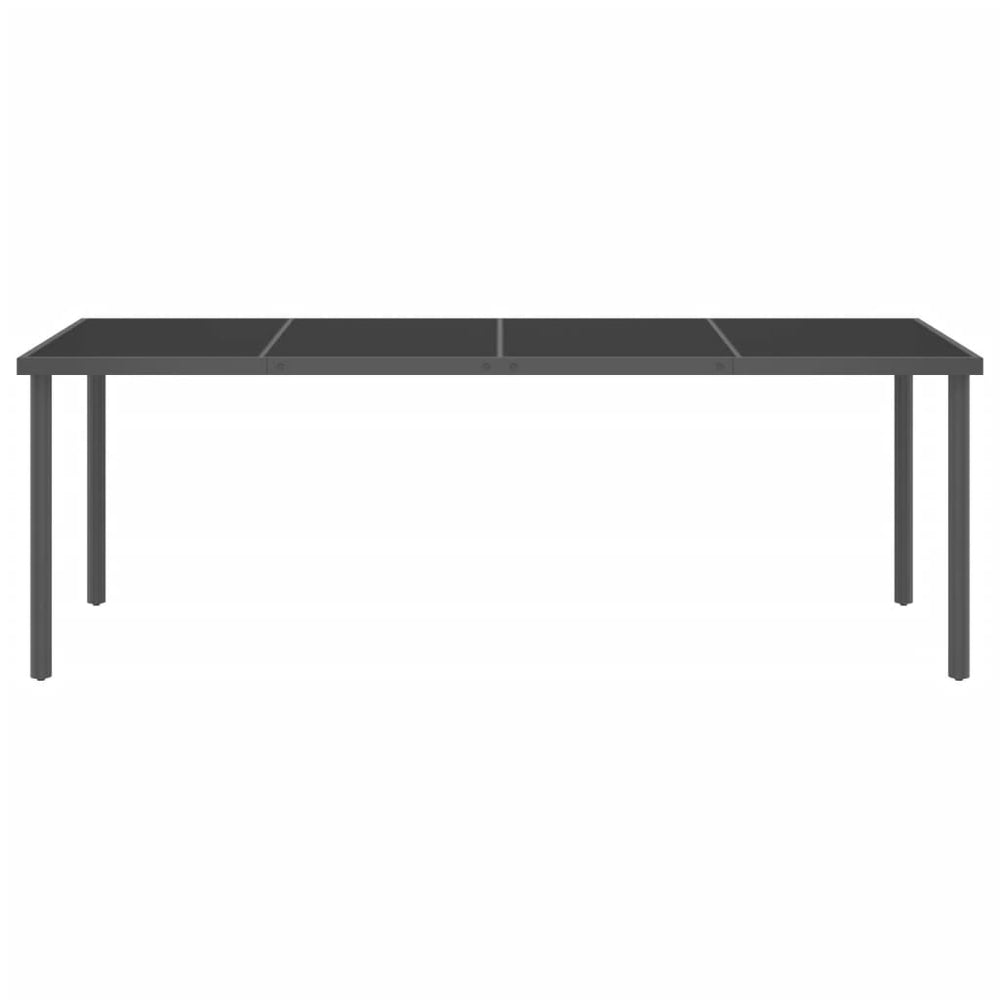 vidaXL Garden Dining Table Anthracite 220x90x75 cm Steel and Glass