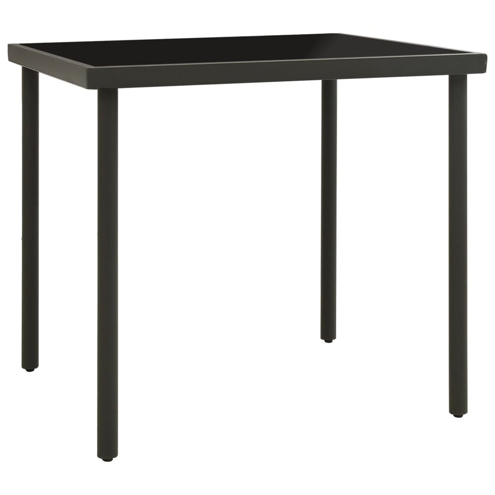vidaXL Garden Dining Table Anthracite 80x80x72 cm Glass and Steel