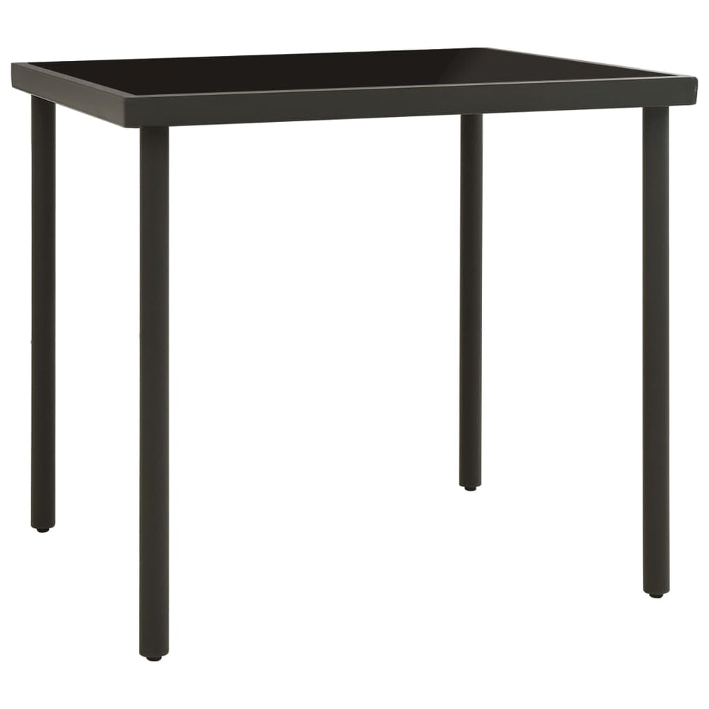 vidaXL Garden Dining Table Anthracite 80x80x72 cm Glass and Steel