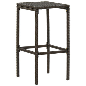 vidaXL Bar Stools with Cushions 4 pcs Brown Poly Rattan