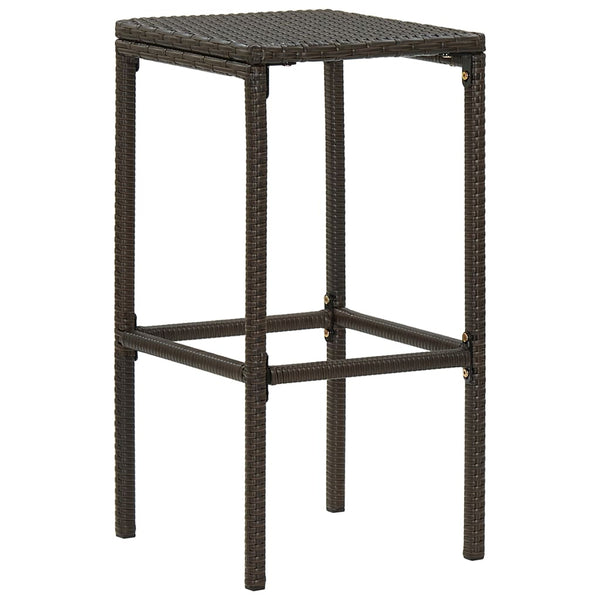 vidaXL Bar Stools with Cushions 4 pcs Brown Poly Rattan