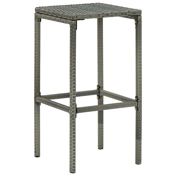 vidaXL Bar Stools with Cushions 4 pcs Grey Poly Rattan