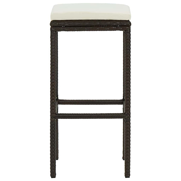 vidaXL Bar Stools with Cushions 6 pcs. Brown Poly Rattan