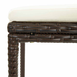 vidaXL Bar Stools with Cushions 6 pcs. Brown Poly Rattan