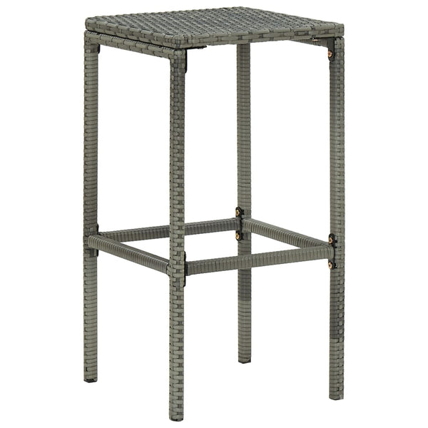 vidaXL Bar Stools with Cushions 6 pcs. Grey Poly Rattan