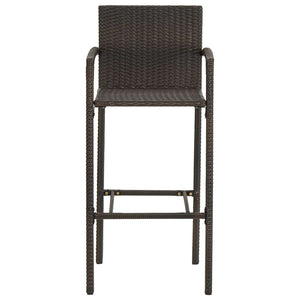 vidaXL Bar Stools 4 pcs Brown Poly Rattan