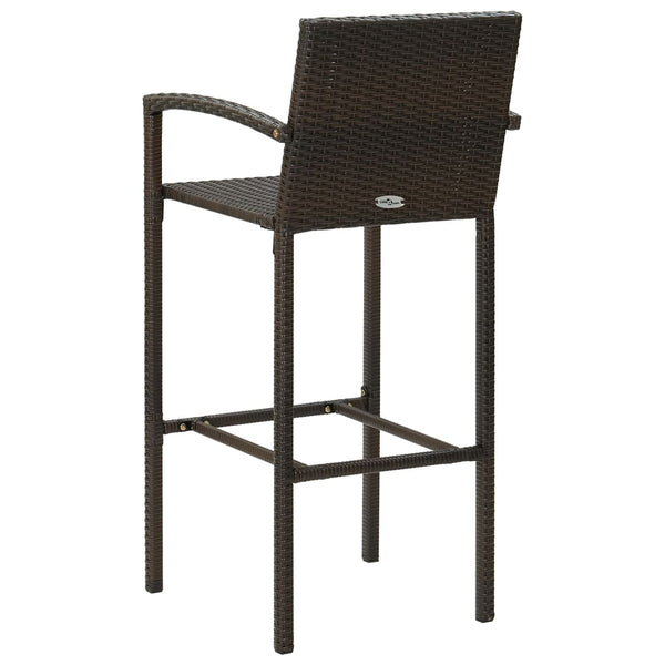 vidaXL Bar Stools 4 pcs Brown Poly Rattan
