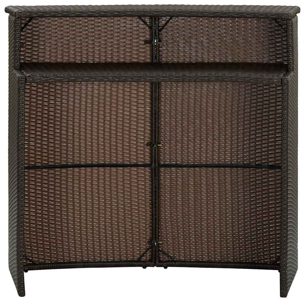 Garten-Bartisch Braun 120x55x110 cm Poly Rattan
