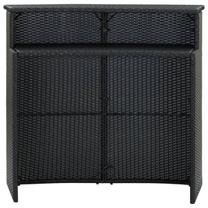 Garten-Bartisch Schwarz 120x55x110 cm Poly Rattan