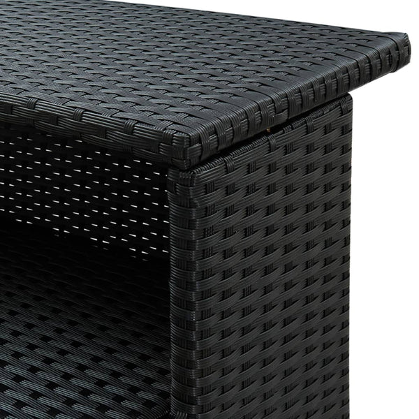 Garten-Bartisch Schwarz 120x55x110 cm Poly Rattan
