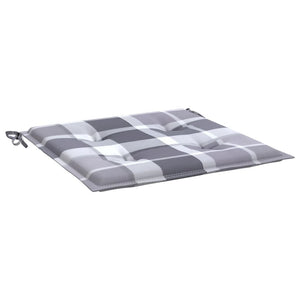 vidaXL Garden Chair Cushions 6 pcs. Grey Checkered 40x40x4 cm