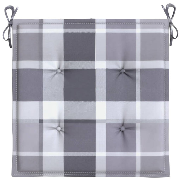 vidaXL Garden Chair Cushions 6 pcs. Grey Checkered 40x40x4 cm