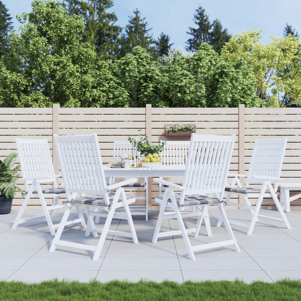 vidaXL Garden Chair Cushions 6 pcs. Grey Checkered 40x40x4 cm