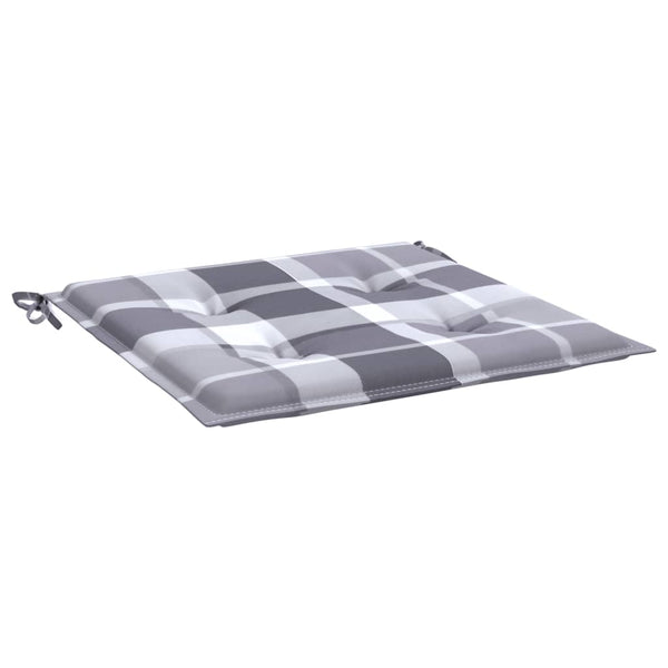 vidaXL Garden Chair Cushions 4 pcs. Grey Checkered Pattern 50x50x4 cm