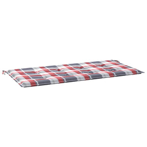 vidaXL Garden Bench Cushion Red Plaid 100x50x3 cm Oxford Fabric