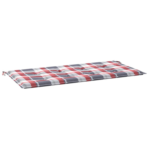 vidaXL Garden Bench Cushion Red Plaid 100x50x3 cm Oxford Fabric