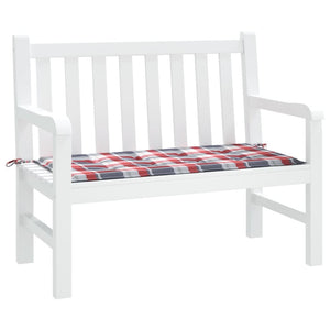 vidaXL Garden Bench Cushion Red Plaid 100x50x3 cm Oxford Fabric