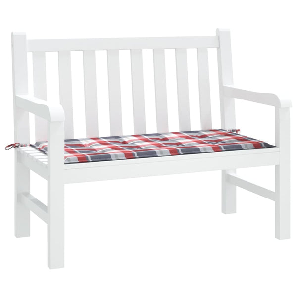 vidaXL Garden Bench Cushion Red Plaid 100x50x3 cm Oxford Fabric