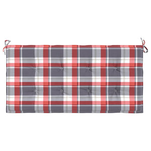 vidaXL Garden Bench Cushion Red Plaid 100x50x3 cm Oxford Fabric