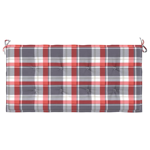 vidaXL Garden Bench Cushion Red Plaid 100x50x3 cm Oxford Fabric