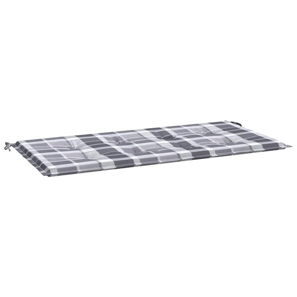 vidaXL Garden Bench Cushion Grey Checkered 100x50x3 cm Oxford Fabric