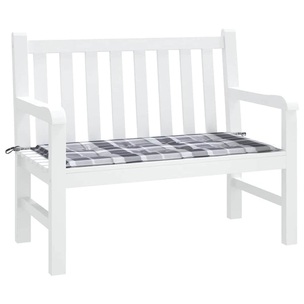 vidaXL Garden Bench Cushion Grey Checkered 100x50x3 cm Oxford Fabric