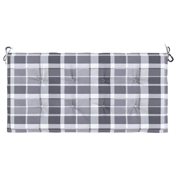 vidaXL Garden Bench Cushion Grey Checkered 100x50x3 cm Oxford Fabric