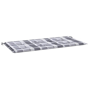 vidaXL Garden Bench Cushion Grey Checkered 120x50x4 cm Oxford Fabric