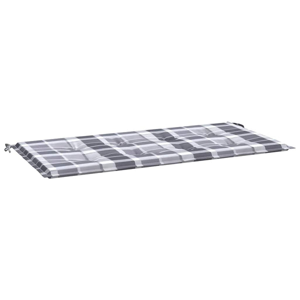 vidaXL Garden Bench Cushion Grey Checkered 120x50x4 cm Oxford Fabric