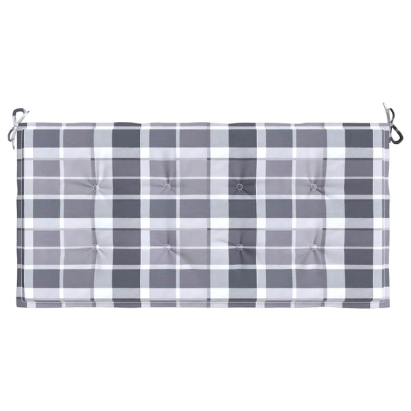 vidaXL Garden Bench Cushion Grey Checkered 120x50x4 cm Oxford Fabric