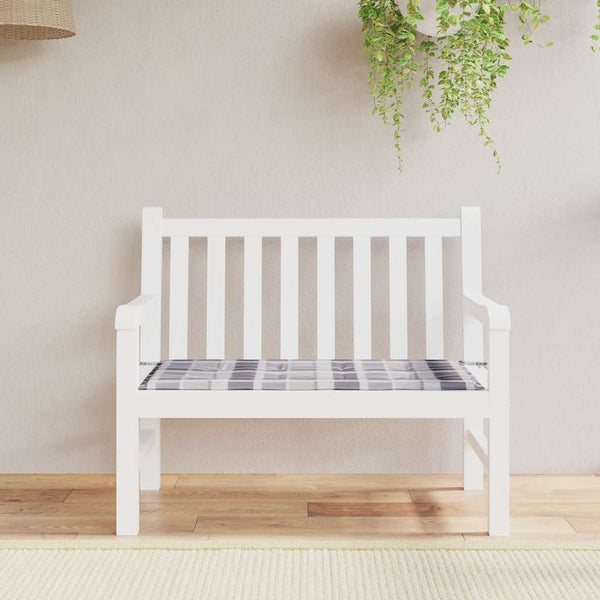vidaXL Garden Bench Cushion Grey Checkered 120x50x4 cm Oxford Fabric